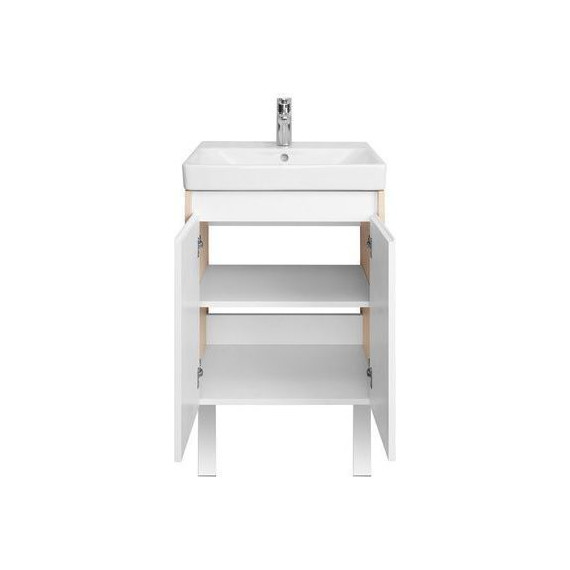 Тумба универсальная с раковиной Акватон Сканди Doors 55 см 1A278801SDB20, дуб верона/белый глянцевый (ножки в комплекте) - фото 5