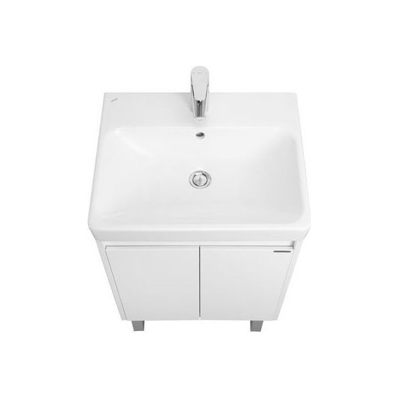 Тумба универсальная с раковиной Акватон Сканди Doors 55 см 1A278801SD010, белый матовый/белый глянцевый (ножки в комплекте) - фото 6