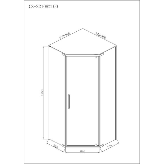 Душевое ограждение Loranto Neo 100x100 см CS-22108-100 (стекло 8 мм) хром/прозрачное - фото 3