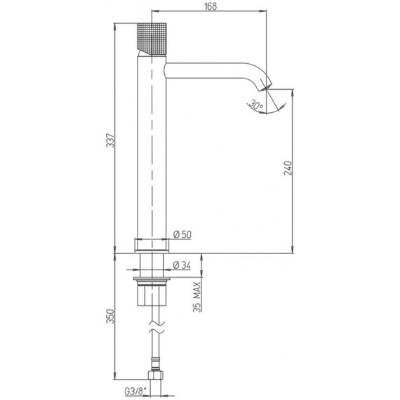 Смеситель для раковины высокий Paini Cox Grip 7GCR205OLL - фото 7