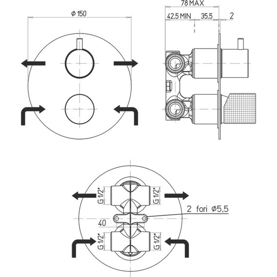 Смеситель для ванны Paini Cox Grip 7GPJ6911, матовое золото - фото 6