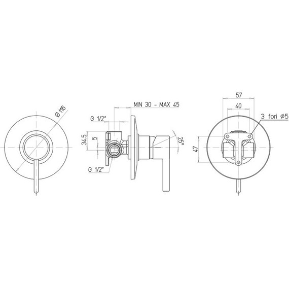 Смеситель для душа Paini Brera 74PJ690, матовое золото - фото 5