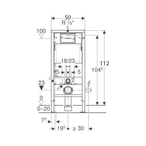 Инсталляция для подвесного унитаза Geberit Duofix Delta 458.163.21.1 - фото 7