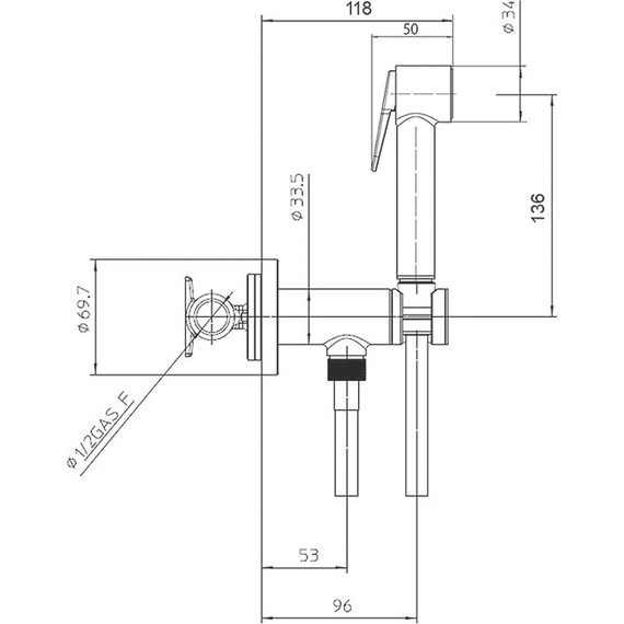 Набор для гигиенического душа Bossini Paloma E37007B.030 (с прогрессивным картриджем​) - фото 2