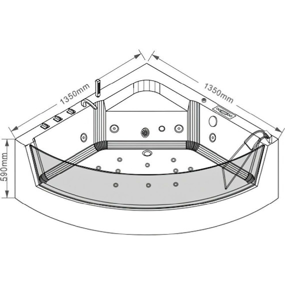 Ванна гидромассажная Grossman 135x135 см GR-13513 - фото 8