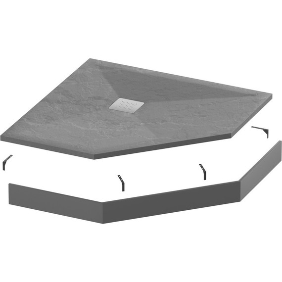 Панель для душевого поддона Grossman Strong 100x100 см GR-S21001001D, графит матовый - фото 2