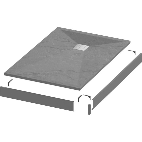 Панель для душевого поддона Grossman Strong 100x70 см GR-S2701001Q, графит матовый - фото 2