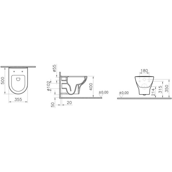 Унитаз подвесной безободковый Vitra Zentrum 5795B003-6077 с крышкой микролифт - фото 3