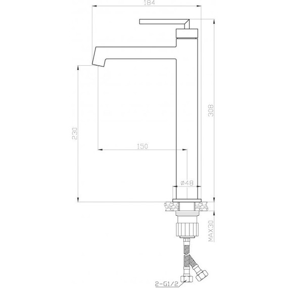 Смеситель для раковины высокий BelBagno Acqua ACQUA-LMC-NERO, чёрный матовый, Цвет производителя: чёрный матовый - фото 3