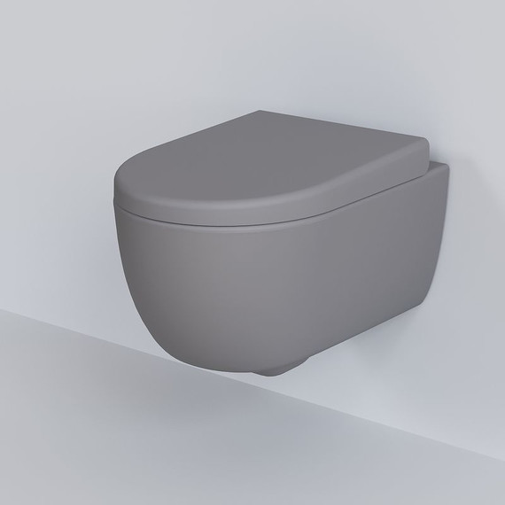 Унитаз подвесной безободковый Ambassador Abner 103T20301R, серый матовый, Цвет производителя: серый - фото 3