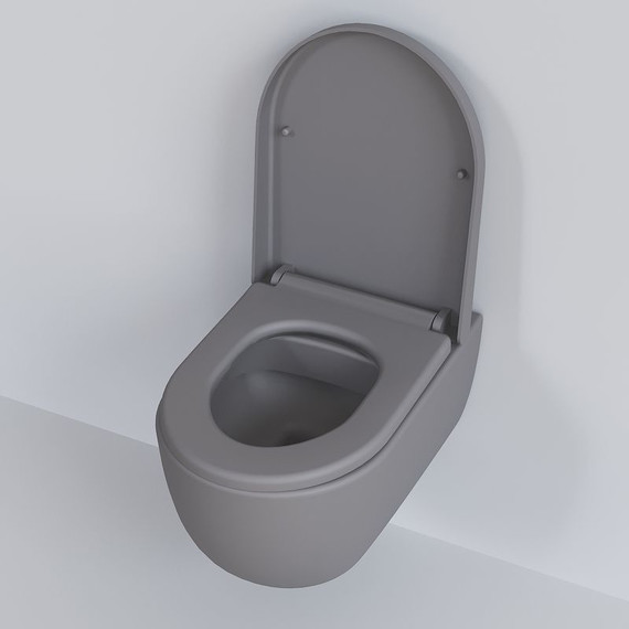 Унитаз подвесной безободковый Ambassador Abner 103T20301R, серый матовый, Цвет производителя: серый - фото 6