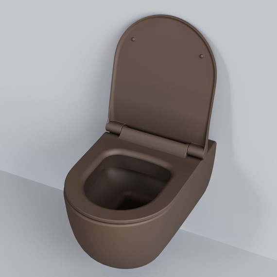 Унитаз подвесной безободковый Ambassador Abner 103T20601R, коричневый матовый - фото 9