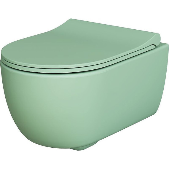 Унитаз подвесной безободковый Ambassador Abner 103T21001R, мятный матовый, Цвет производителя: зелёный - фото 7