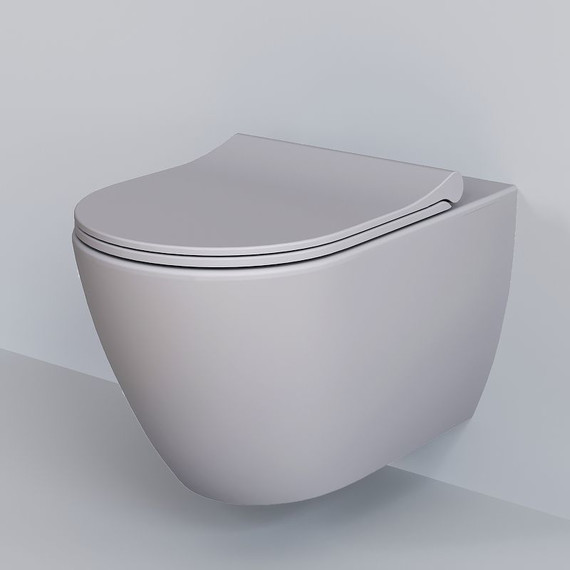 Унитаз подвесной безободковый Ambassador Queen 113T20301R, серый матовый, Цвет производителя: серый - фото 