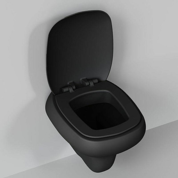 Унитаз подвесной безободковый Ambassador Diamond 123T20201R, черный матовый, Цвет производителя: чёрный - фото 6