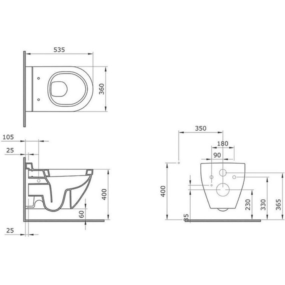 Унитаз подвесной безободковый Ambassador Nord 133T20801, голубой матовый, Цвет производителя: синий - фото 7