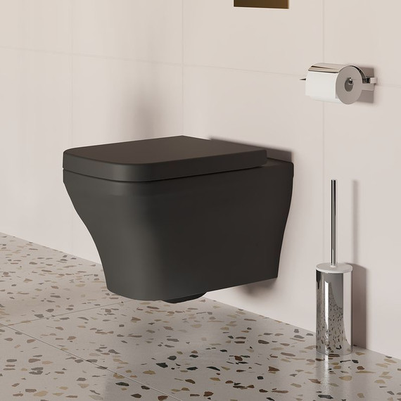 Унитаз подвесной безободковый Ambassador Benefit 203T20201R, черный матовый, Цвет производителя: чёрный - фото 7