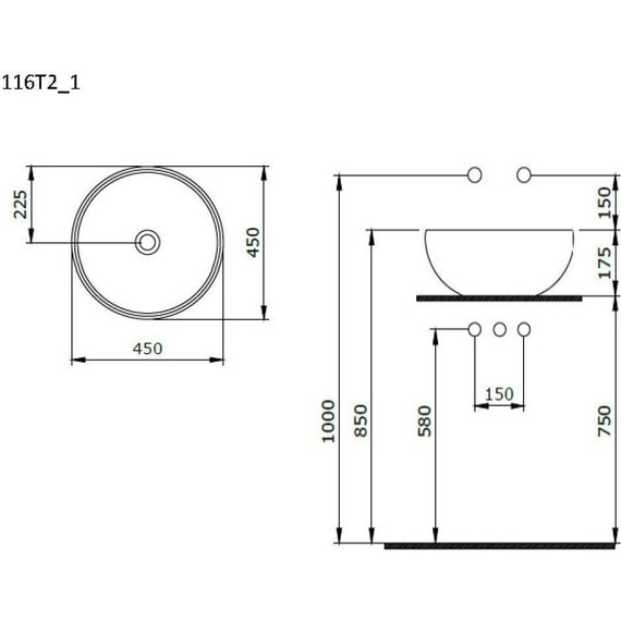 Раковина-чаша Ambassador Queen 45 см 116T20101, белый матовый - фото 7
