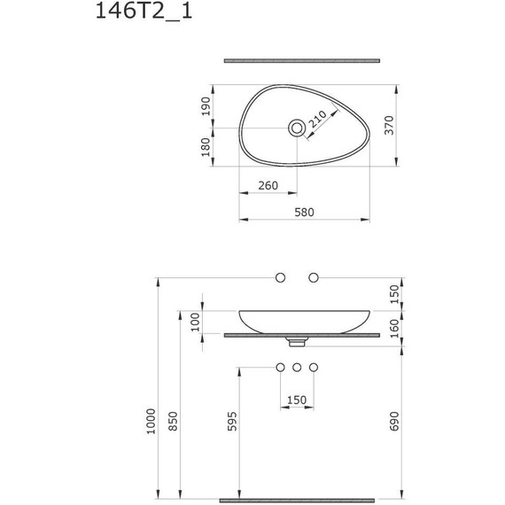 Раковина-чаша Ambassador Kingston 58 см 146T20001 - фото 8