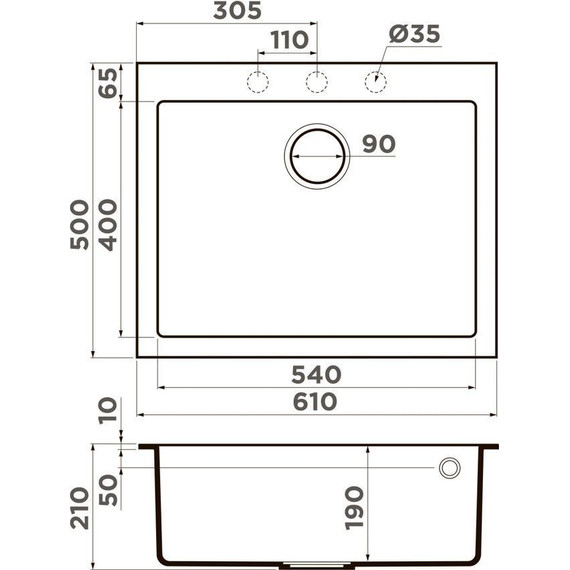 Кухонная мойка Omoikiri Bosen 61A GB 4993824, графит, Цвет производителя: графит - фото 2