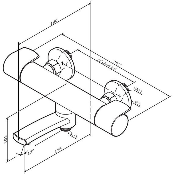 Смеситель для ванны с термостатом Am.Pm X-Joy F85A50000 - фото 8