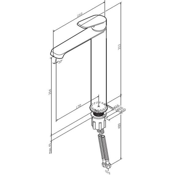 Смеситель для раковины высокий Am.Pm Func F8F92022, черный, Цвет производителя: чёрный - фото 9
