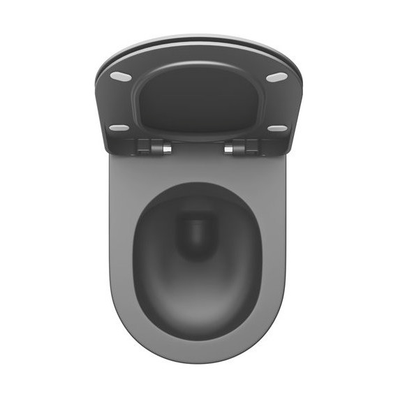 Сиденье с крышкой для унитаза Ravak Uni Chrome Flat микролифт X01795, чёрный матовый - фото 4