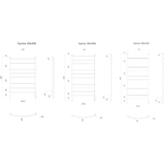 Полотенцесушитель электрический Ravak Septima П8 500х800 мм R X04000083722 - фото 2