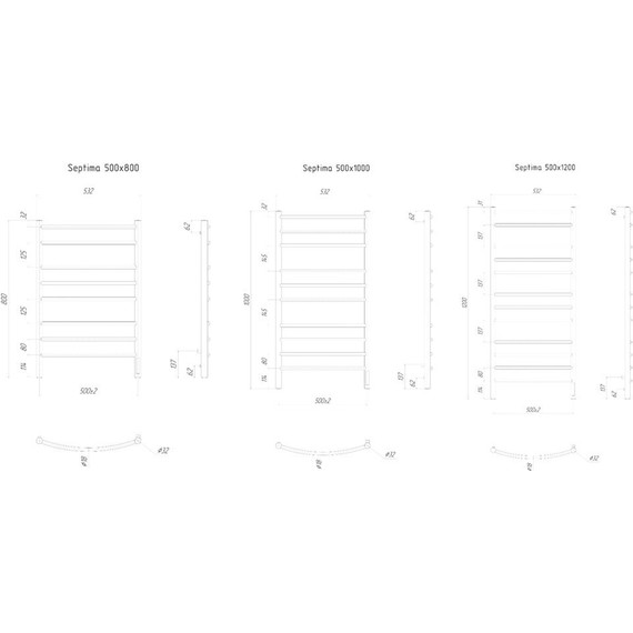 Полотенцесушитель электрический Ravak Septima П8 500х800 мм L X04000083725 - фото 2