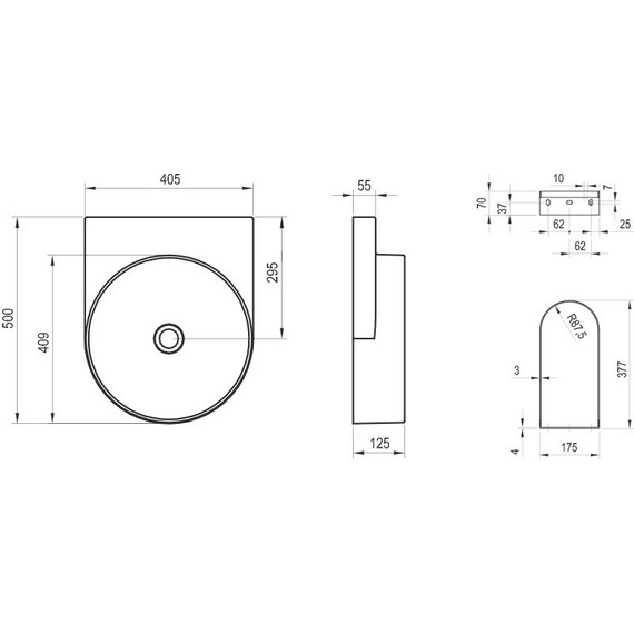 Раковина подвесная Ravak Yard 40 см XJX01040000 - фото 5