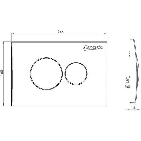 Кнопка смыва Loranto 7313, черный матовый - фото 3