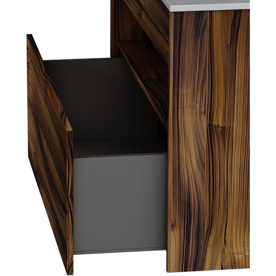 Тумба подвесная с раковиной Am.Pm Func 100 см M8FFUX1001OF, дуб крафт, Цвет фасада: тёмное дерево - фото 10