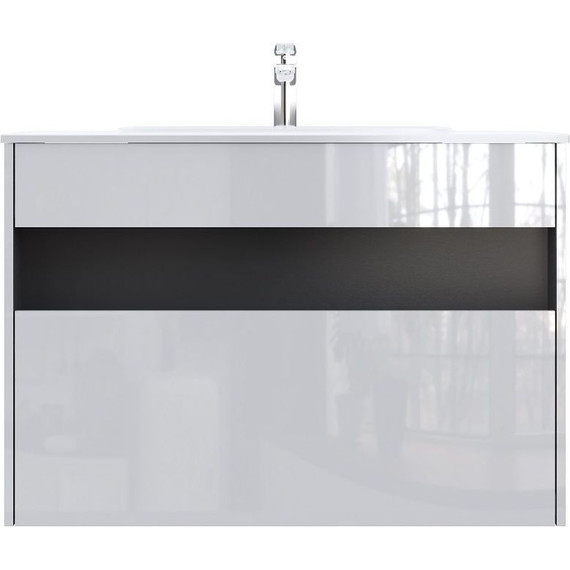 Тумба подвесная с раковиной Am.Pm Func 100 см M8FFUX1001WG, белый глянцевый, Цвет фасада: белый - фото 