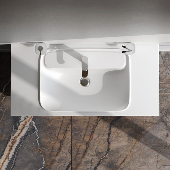 Тумба подвесная с раковиной Am.Pm Func 100 см M8FFUX1001WG, белый глянцевый, Цвет фасада: белый - фото 4