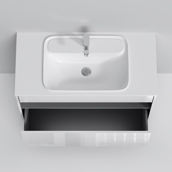 Тумба подвесная с раковиной Am.Pm Func 100 см M8FFUX1001WG, белый глянцевый, Цвет фасада: белый - фото 7
