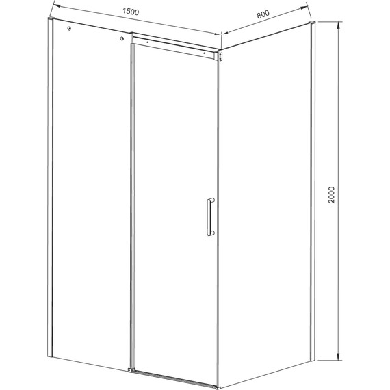 Душевое ограждение Vincea Dice 150x80 см VSR-4D8015CL (стекло 8 мм), хром/прозрачное - фото 3