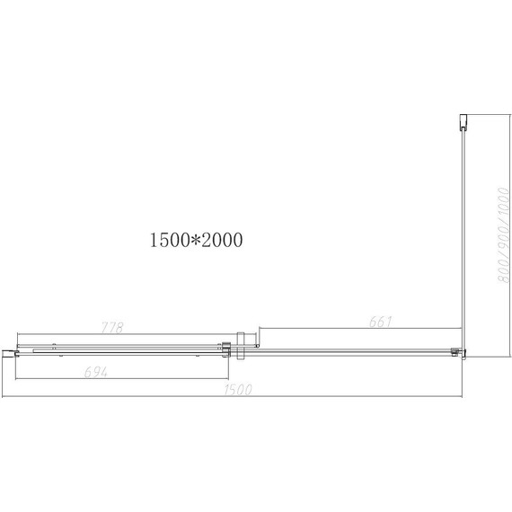 Душевое ограждение Vincea Dice 150x80 см VSR-4D8015CL (стекло 8 мм), хром/прозрачное - фото 4