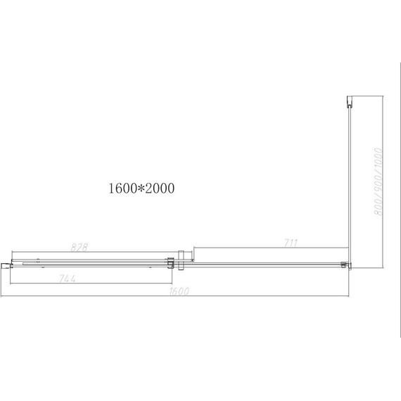 Душевое ограждение Vincea Dice 160x80 см VSR-4D8016CL (стекло 8 мм), хром/прозрачное - фото 4