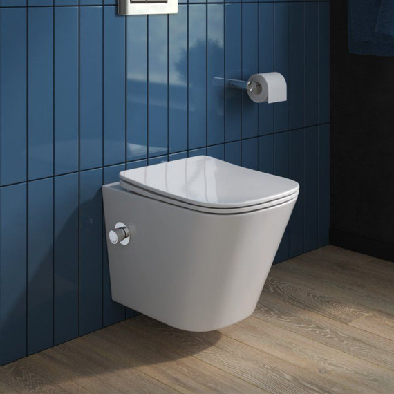 Унитаз-биде подвесной безободковый BelBagno Due BB3103CHR-BS/SC с крышкой микролифт - фото 8