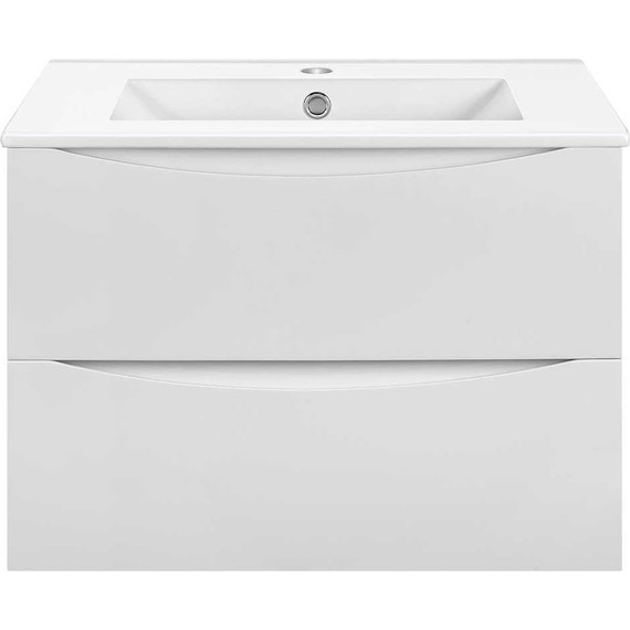 Тумба подвесная с раковиной Vincea Mia Slim 60 см VMC-2MC600S1GW, белый глянец - фото 