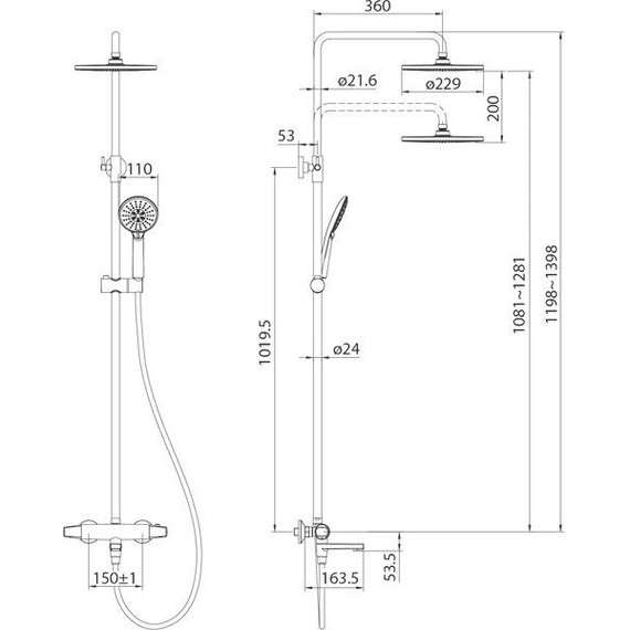 Душевая стойка с термостатом Iddis Torr TORSBBTi06-S - фото 6