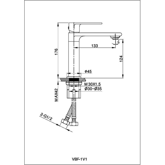 Смеситель для раковины Vincea Vogue VBF-1V1MB, черный - фото 3
