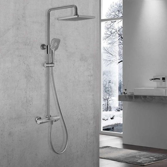 Душевая стойка с термостатом Vincea Next VSFS-1N1TGM, вороненая сталь - фото 2