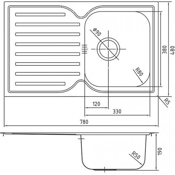 Кухонная мойка Iddis Strit STR78SDi77, сатин - фото 4
