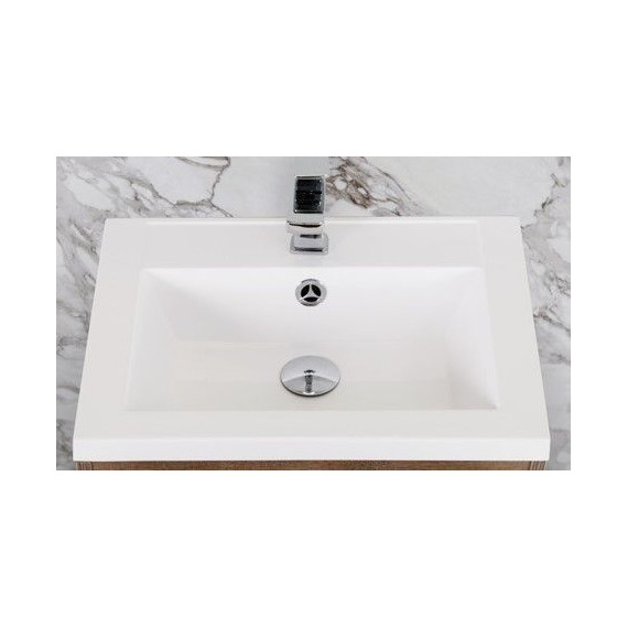 Тумба подвесная с раковиной Art&Max Family-M-400-2C-SO-HC 40 см, Угольный камень - фото 3