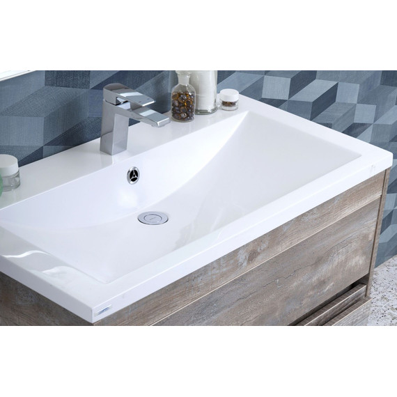 Тумба подвесная с раковиной Art&Max Family-M-750-2C-SO-HC 75 см, угольный камень - фото 3