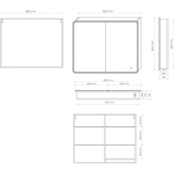 Зеркало-шкаф Art&Max Merano Verona 90 см AM-Ver-900-800-2D-DS-F, bianco lucido - фото 2