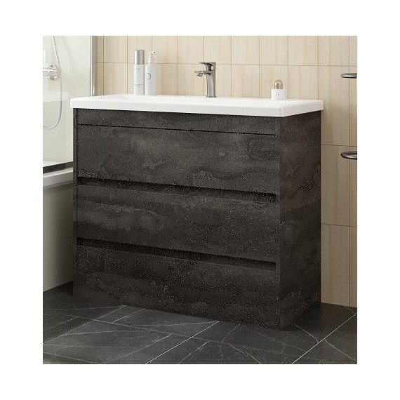 Тумба напольная с раковиной Art&Max FAMILY-M-1000-3C-PIA-IS 100 см, угольный камень - фото 