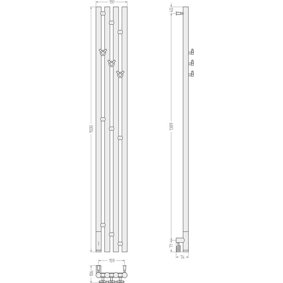 Полотенцесушитель электрический Сунержа Кантата 3.0 П4 1500x159 мм L 03-5846-1516, золото - фото 5