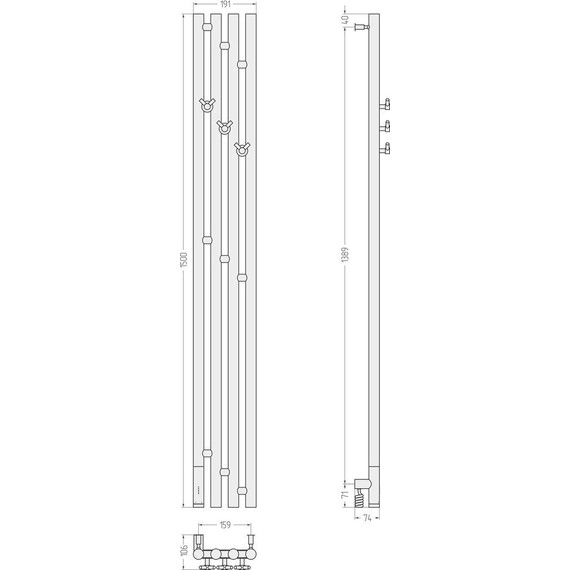 Полотенцесушитель электрический Сунержа Кантата 3.0 П4 1500x159 мм L 30-5846-1516, белый матовый - фото 5